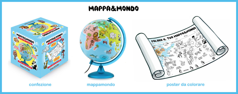 Mappa&Mondo | Confezione/Mappamondo/Poster | Video mappamondo: https://www.youtube.com/watch?v=r0mzSKPOioM | ©Tecnodidattica