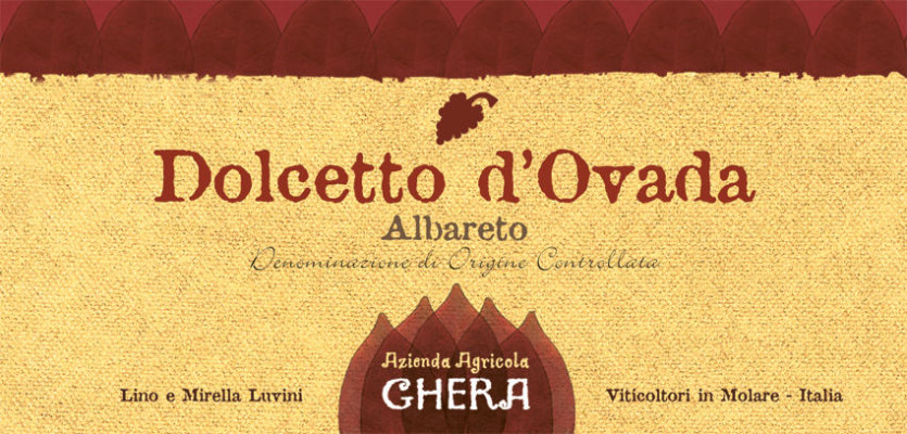 Etichetta per bottiglia del Dolcetto d'Ovada | Realizzata per l'Azienda vinicola Ghera