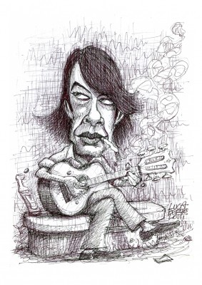 Fabrizio De Andrè | Sketch | Penna biro su carta